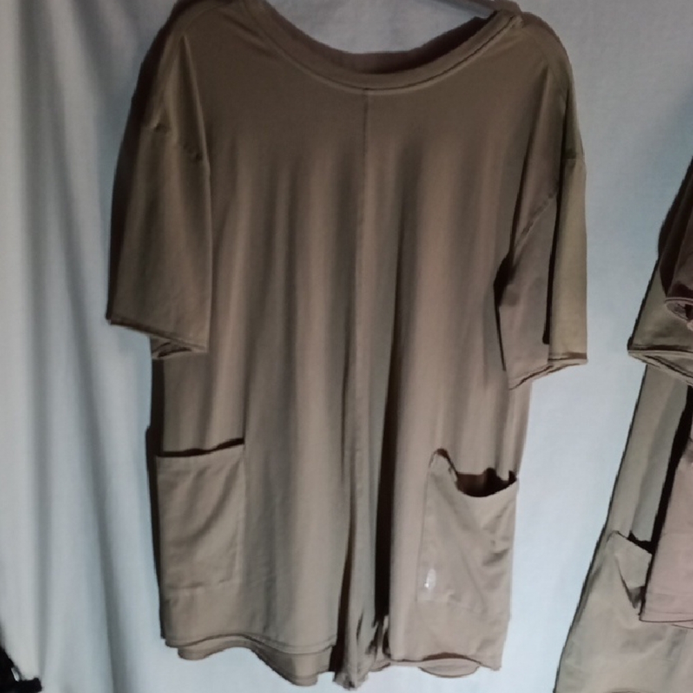 Free People Movement Hot Shot Tee Romper in Mocha Latte